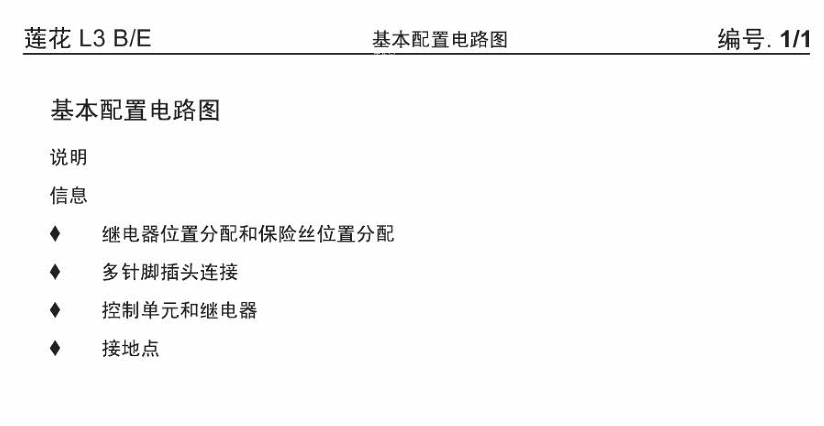 2013款莲花L3全车电路图下载