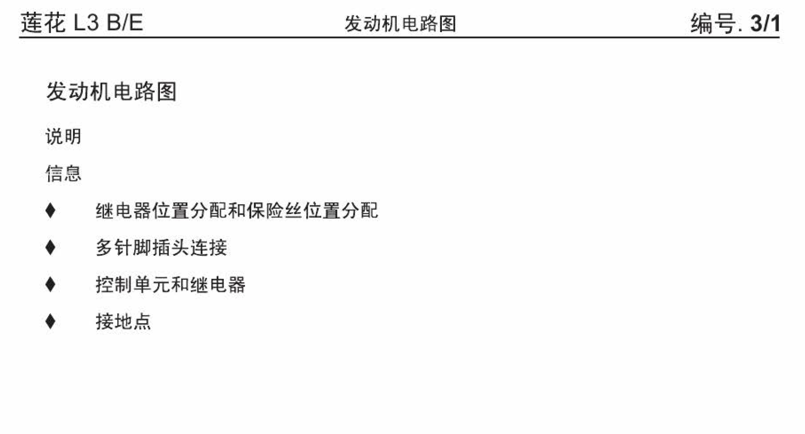2013款莲花L3全车电路图下载