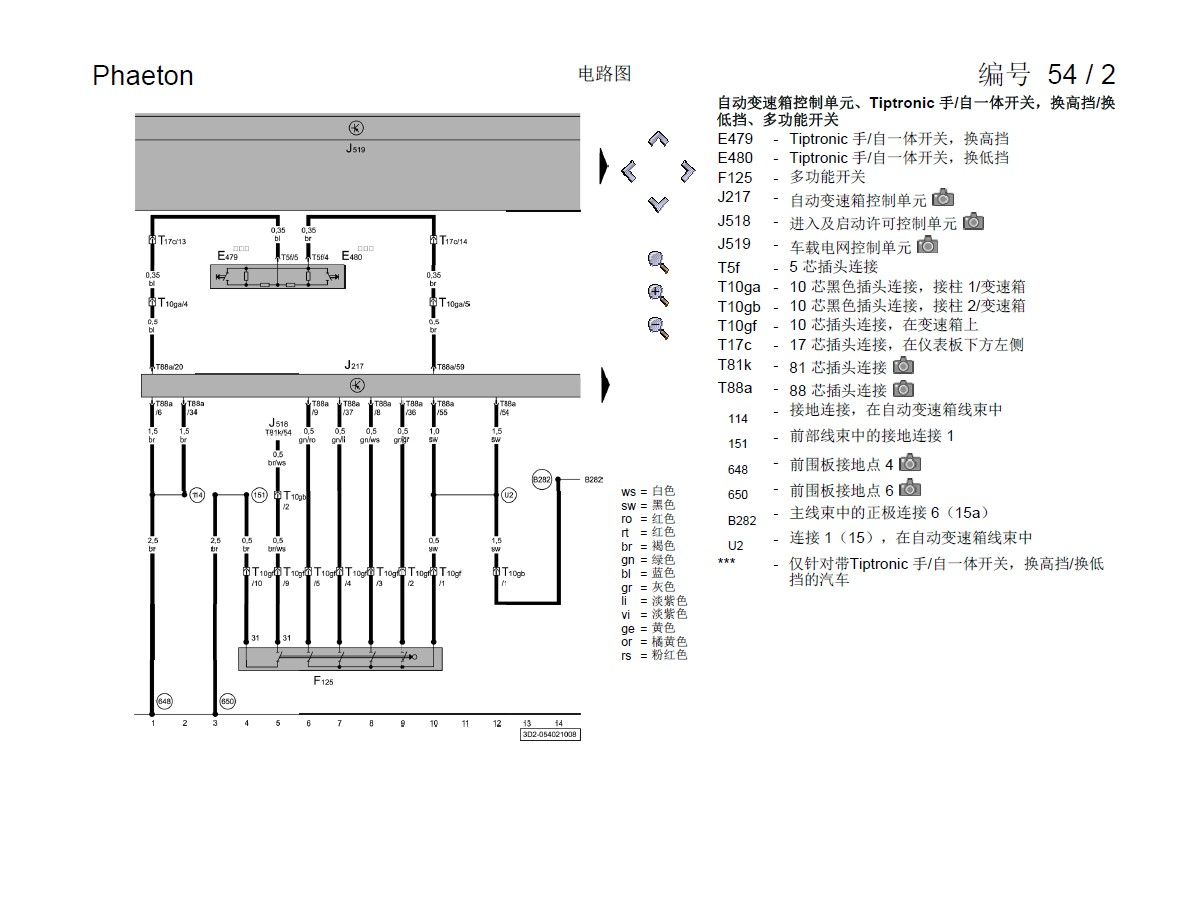 2014款大众辉腾全车电路图手册下载