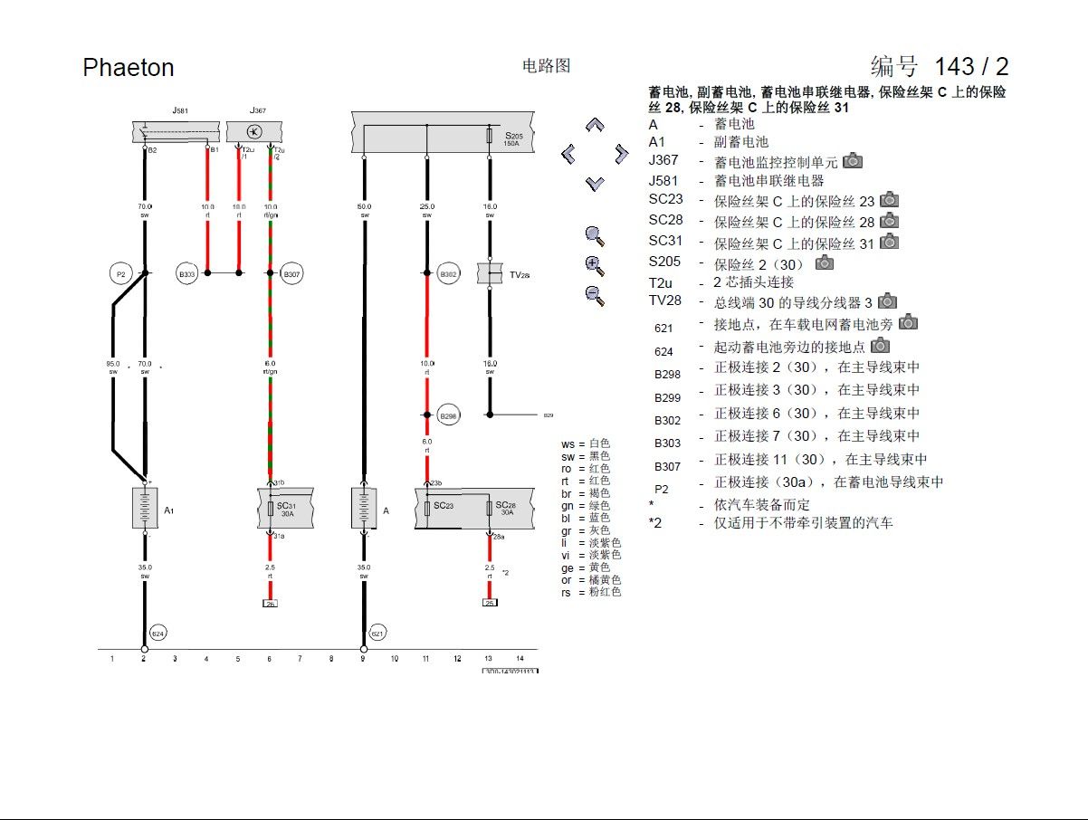 2014款大众辉腾全车电路图手册下载