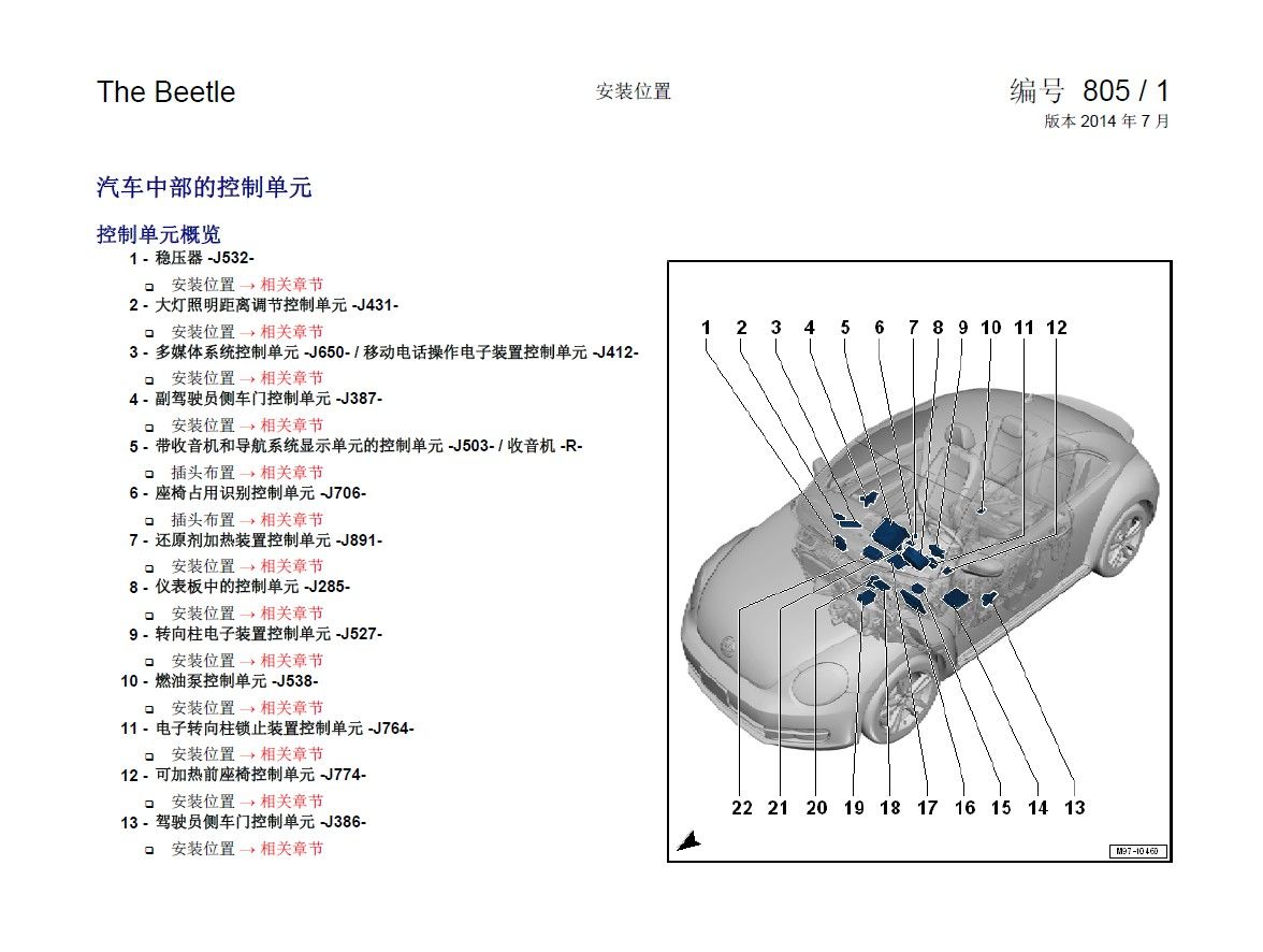 2014款大众甲壳虫全车电路图手册下载