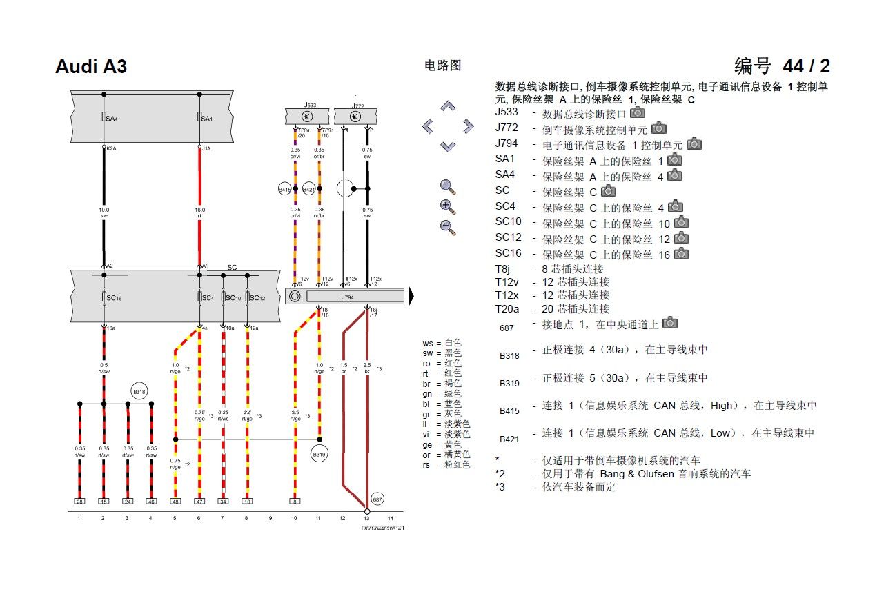 2016--2012奥迪A3全车电路图资料