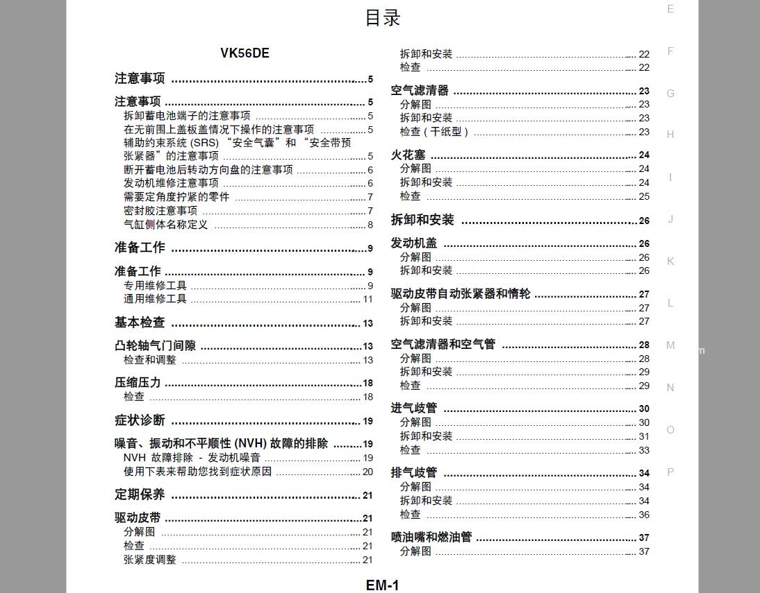 2014款日产途乐全车电路图维修手册下载