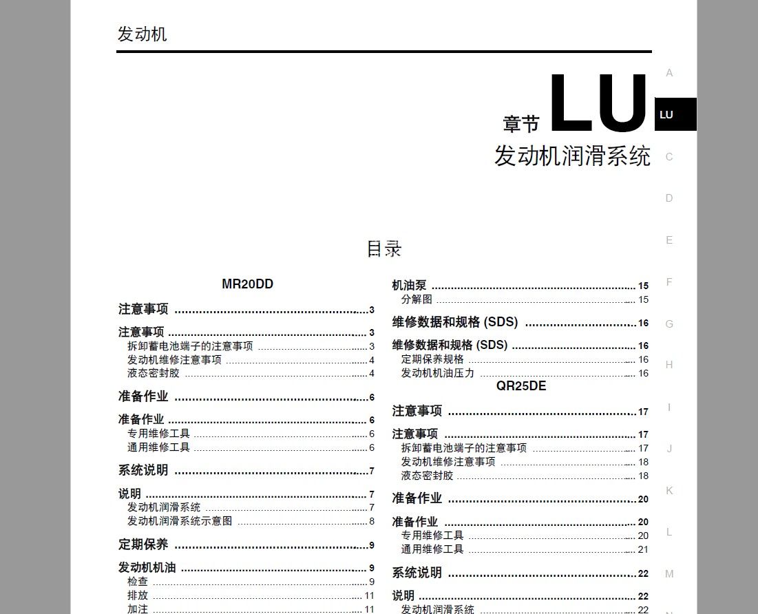 2014款日产奇骏全车电路图维修手册下载