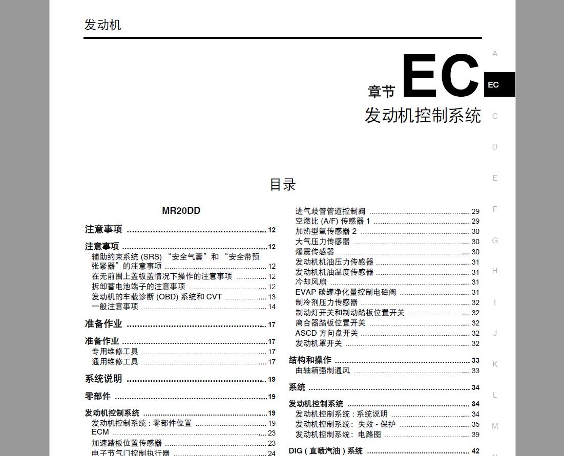 2014款日产奇骏全车电路图维修手册下载