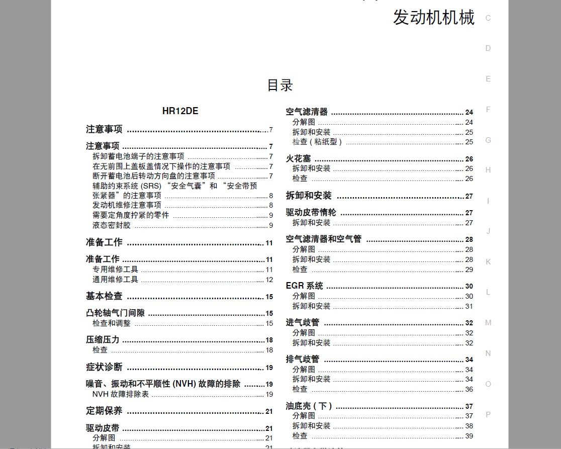 2014款日产阳光全车电路图维修手册下载