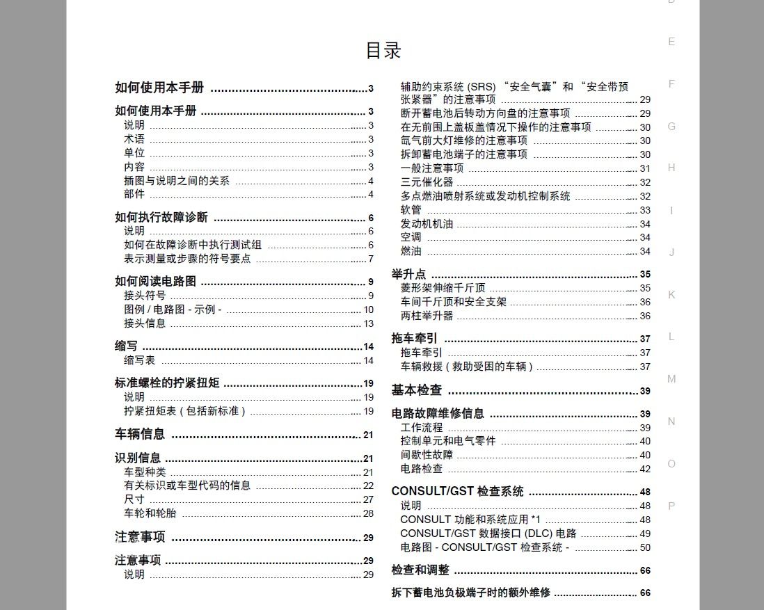 2014款日产途乐全车电路图维修手册下载