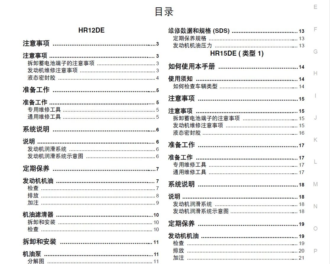 2014款日产阳光全车电路图维修手册下载