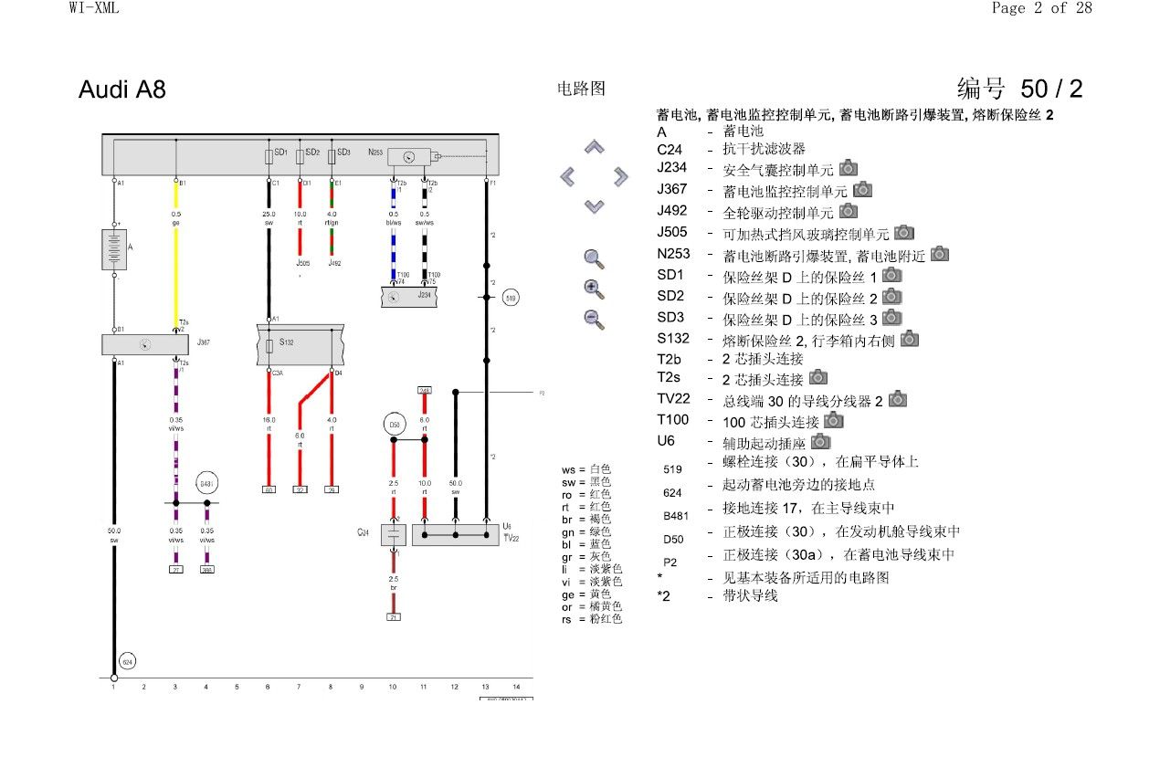 2013款年奥迪A8原厂维修手册+电路图下载