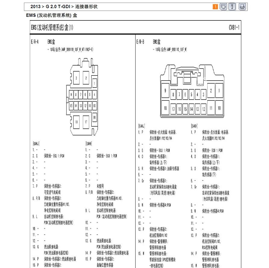 2013款北京现代全新胜达(DMC)G2.0T-GDI原厂维修电路图手册下载