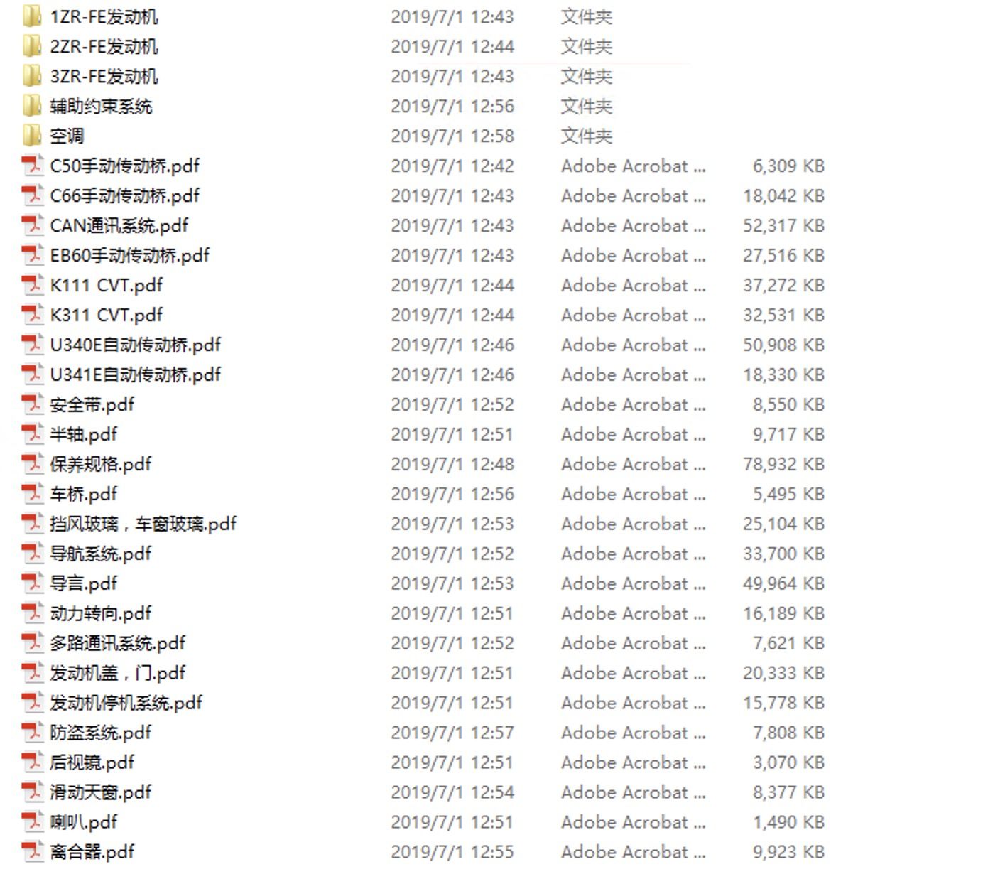 2010年一汽丰田卡罗拉维修手册加电路图下载