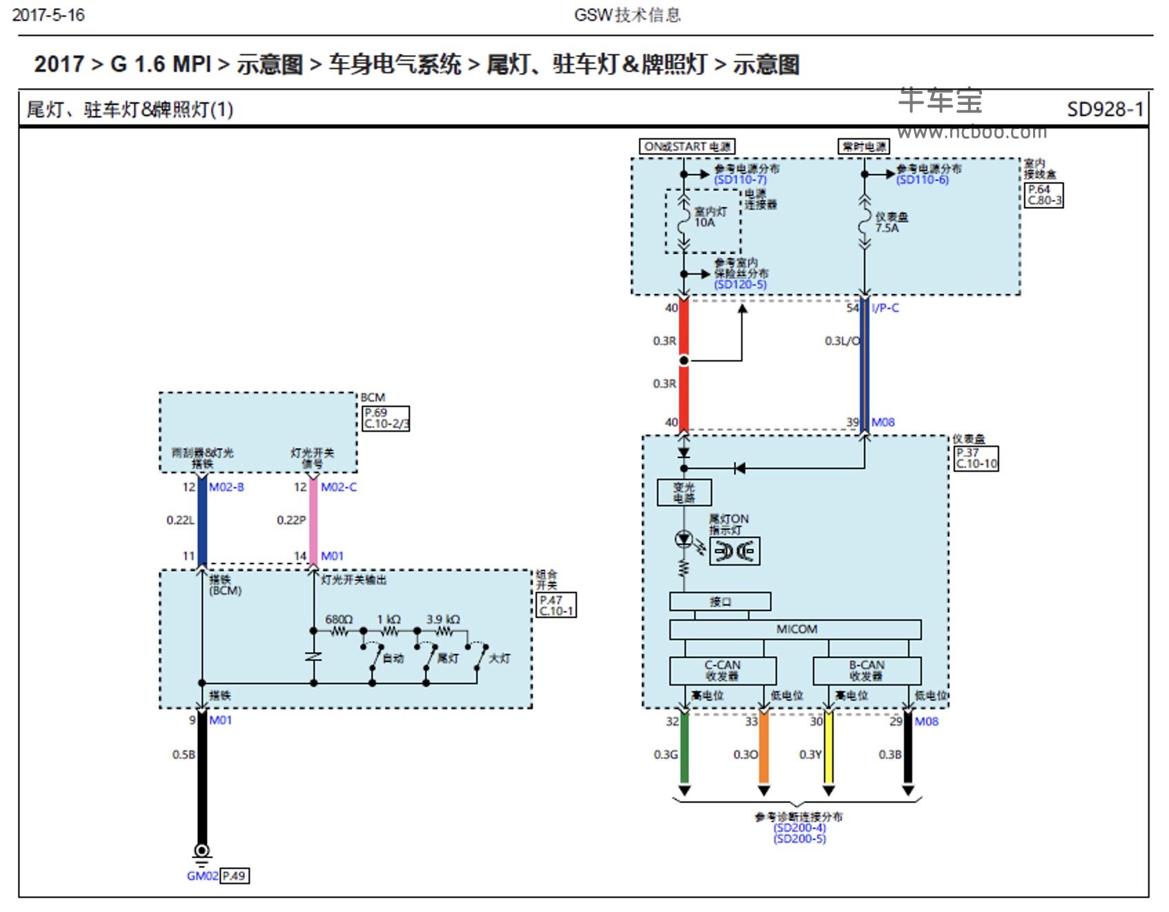 2017-2018款北京现代悦动1.6L原厂电路图下载