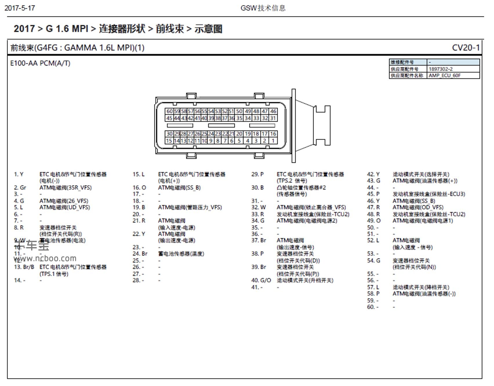 2017-2018款北京现代悦动1.6L原厂电路图下载