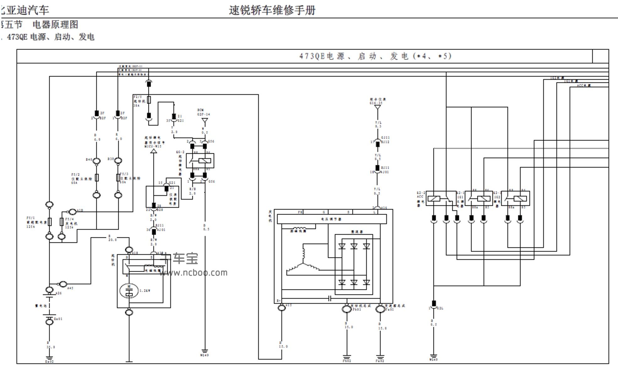 2014款比亚迪速锐原厂电路图手册下载