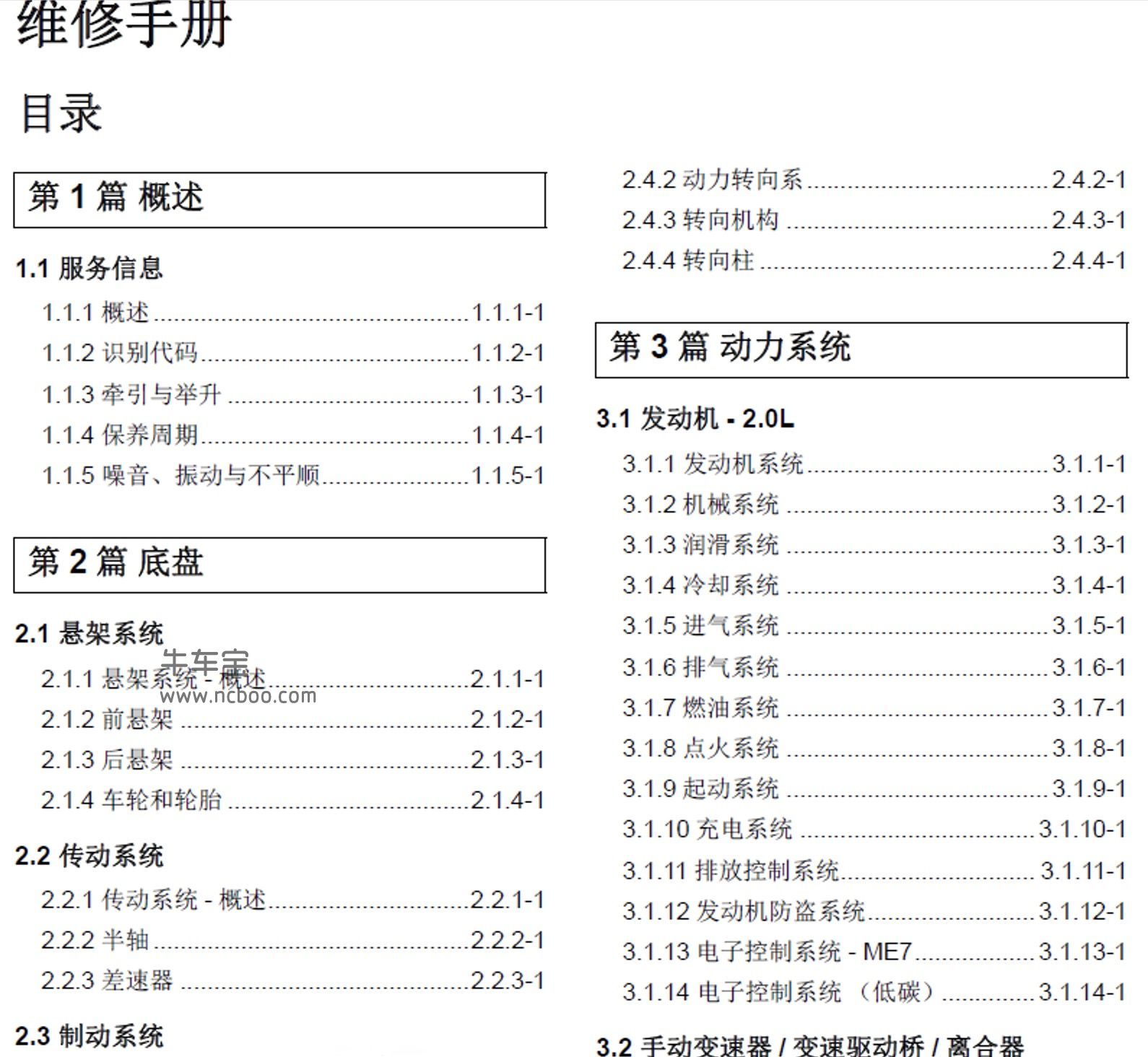 2014-2015款长安CS75原厂维修手册和电路图下载