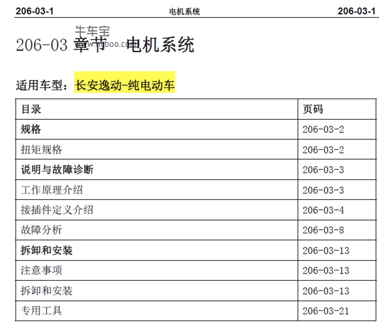 2015-2016款长安逸动EV新能源原厂维修手册和电路图下载