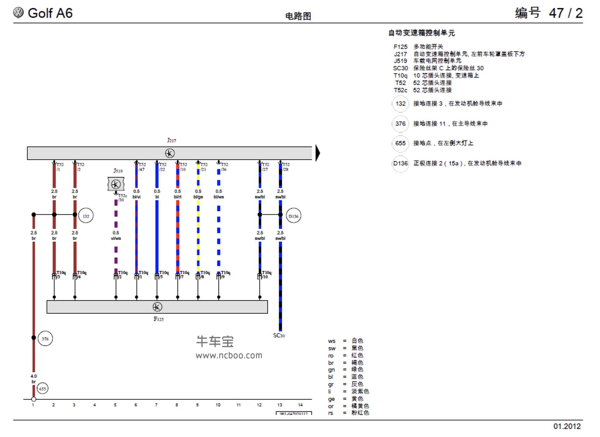 2009-2014款大众高尔夫1.6L原厂维修手册和电路图下载