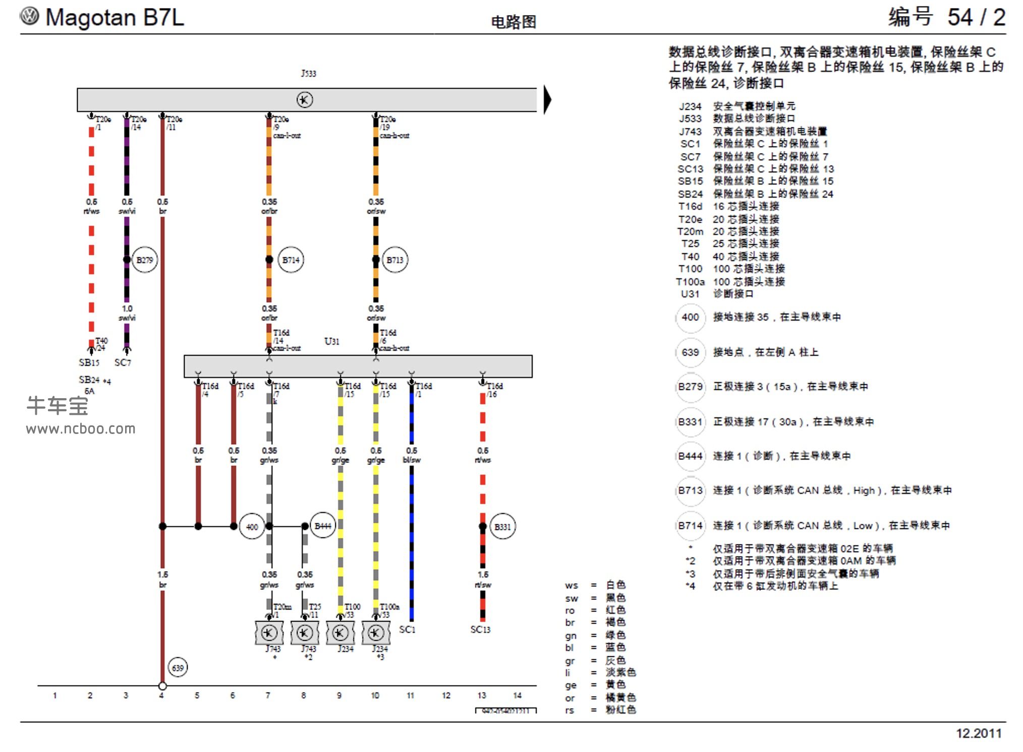 2011-2015款一汽大众迈腾维修手册和电路图下载（发动机CFBA）