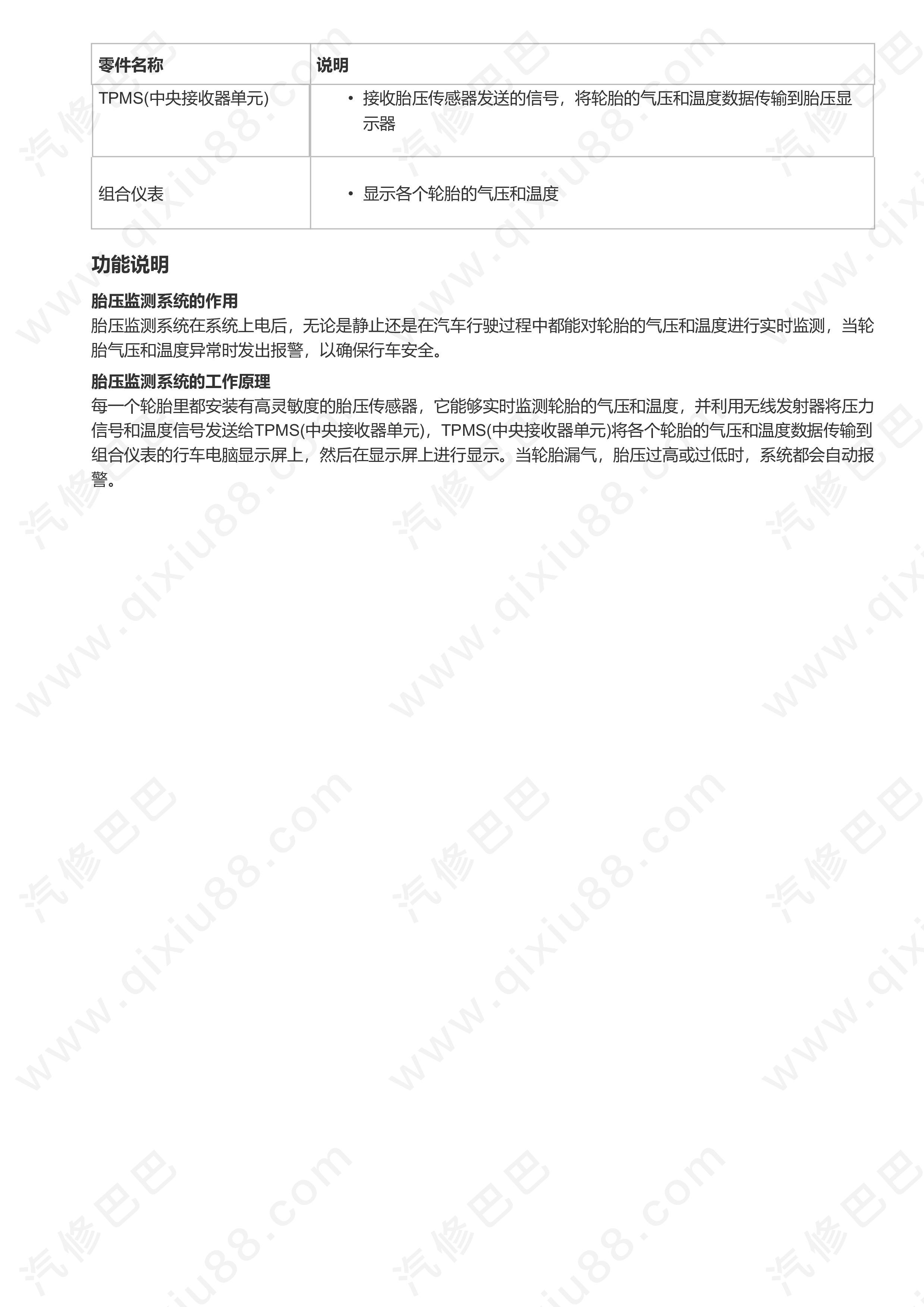 郑州日产东风风度MX5车轮胎压诊断和线路图维修手册