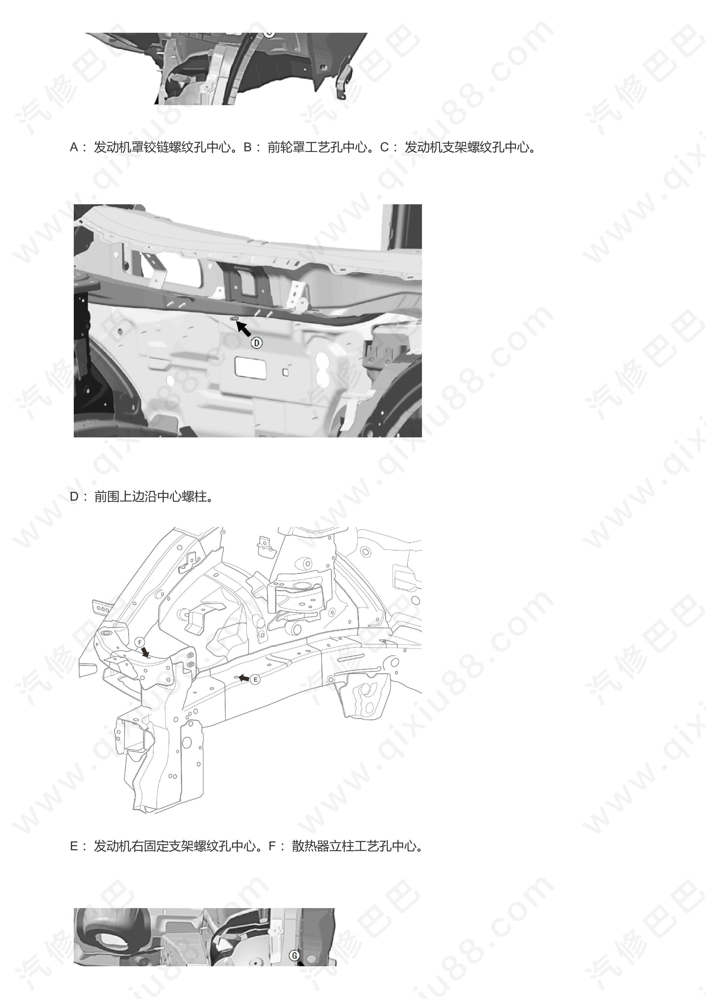 郑州日产东风风度MX5车身维修手册 车身尺寸