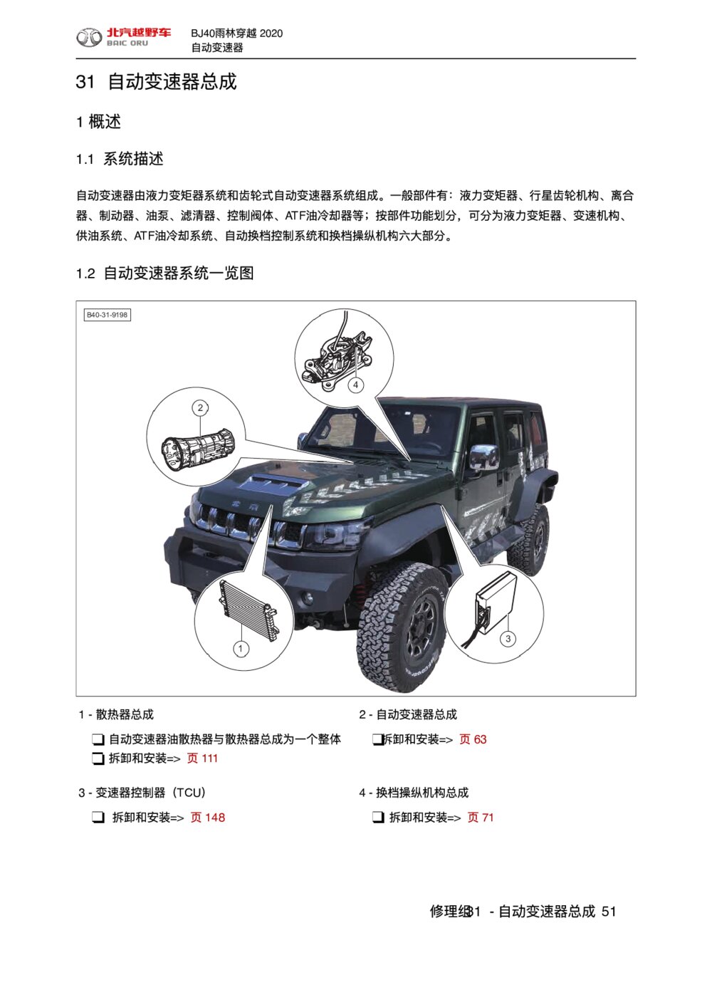 2020款北京BJ40雨林穿越版自动变速器概述